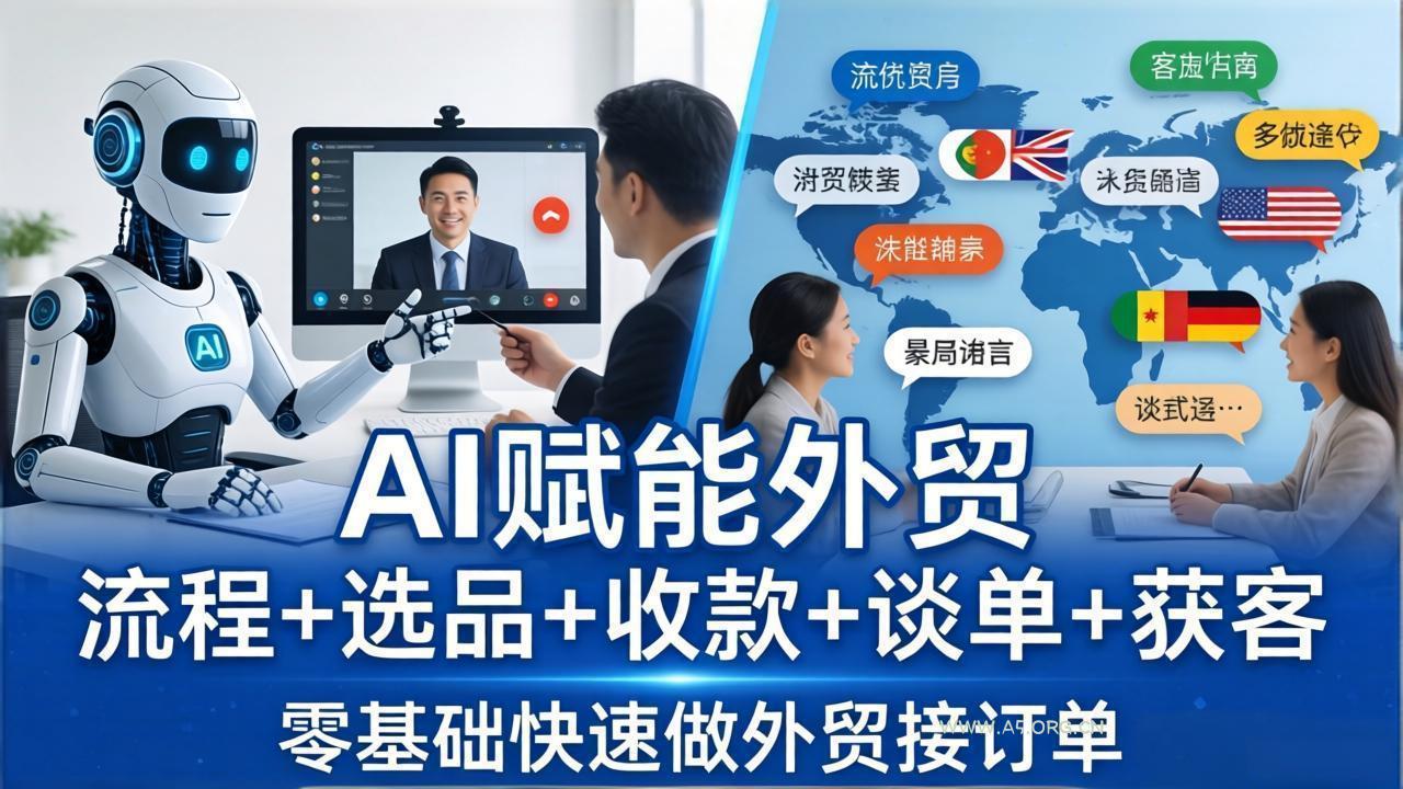 外贸+AI实战课：流程+选品+收款+谈单+获客，零基础快速做外贸接订单-小红泡