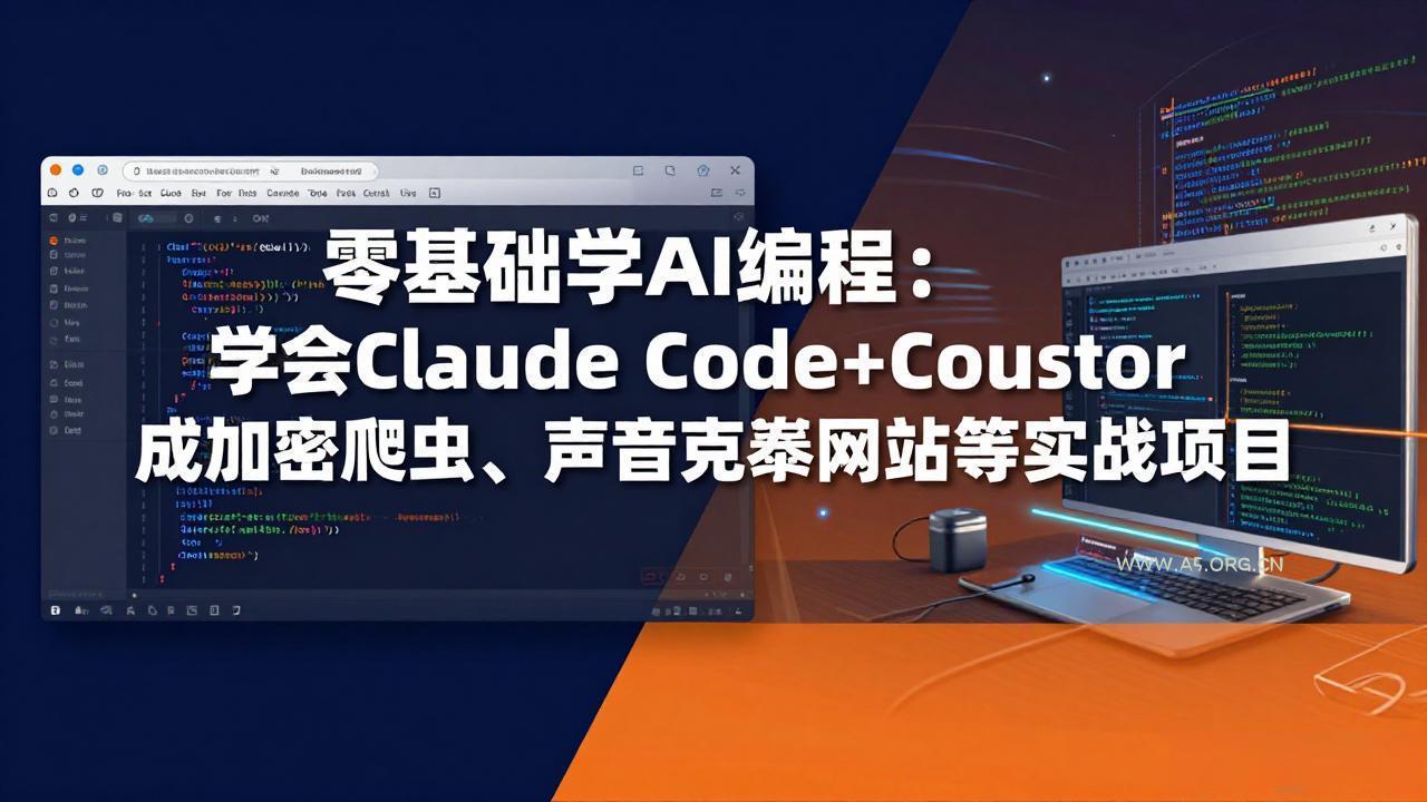 零基础学AI编程:学会Claude Code+Cursor完成加密爬虫、声音克隆网站等实战项目-小红泡