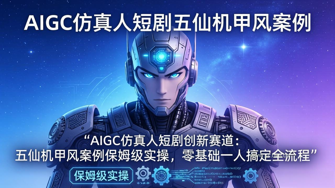 AIGC仿真人短剧创新赛道：五仙机甲风案例保姆级实操，零基础一人搞定全流程-小红泡