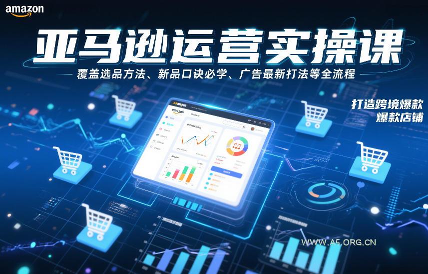 亚马逊运营实操课，覆盖选品方法、新品口诀必学、广告最新打法等全流程，打造跨境爆款店铺(更新4月)-小红泡