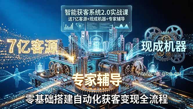 智能获客系统2.0实战课：送7亿客源+现成机器+专家辅导，零基础搭建自动化获客变现全流程-小红泡