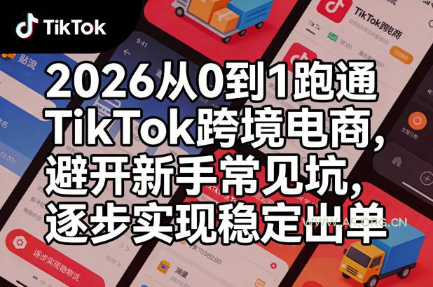 2026从0到1跑通TikTok跨境电商，避开新手常见坑，逐步实现稳定出单(更新0414)-小红泡
