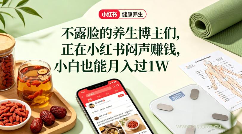 小红书健康养生科普图文赛道，不露脸的养生博主们，正在小红书闷声賺钱，小白也能月入过1W-小红泡