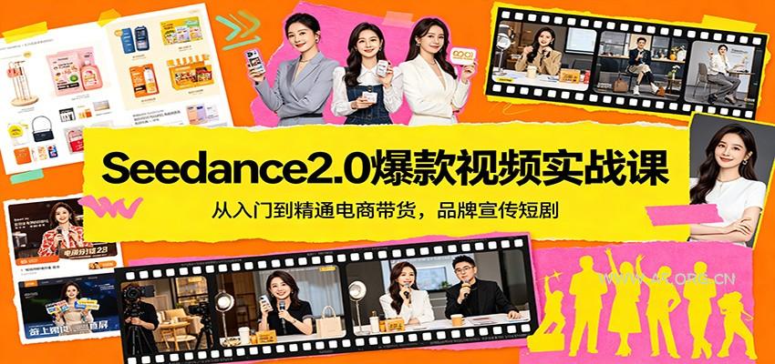 Seedance2.0爆款视频实战课:从入门到精通电商带货,品牌宣传短剧-小红泡