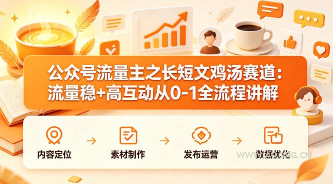 公众号流量主之长短文鸡汤赛道，流量稳+高互动，从0-1全流程讲解-小红泡
