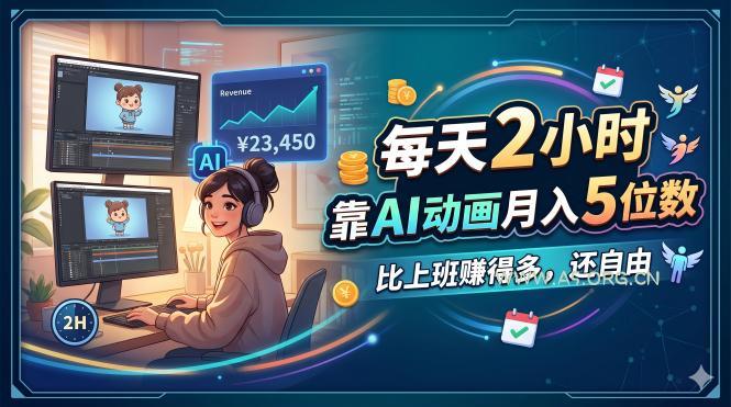 每天 2 小时,靠 AI 动画月入 5 位数,比上班赚得多,还自由-小红泡