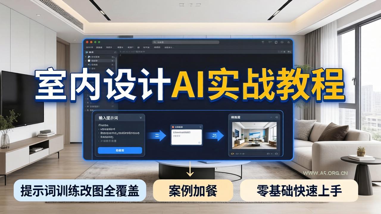 2026室内设计AI实战教程，提示词训练改图全覆盖，搭配案例加餐，零基础也能快速上手-小红泡