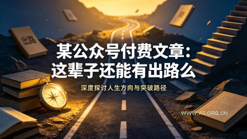 某公众号付费文章:这辈子还能有出路么-小红泡