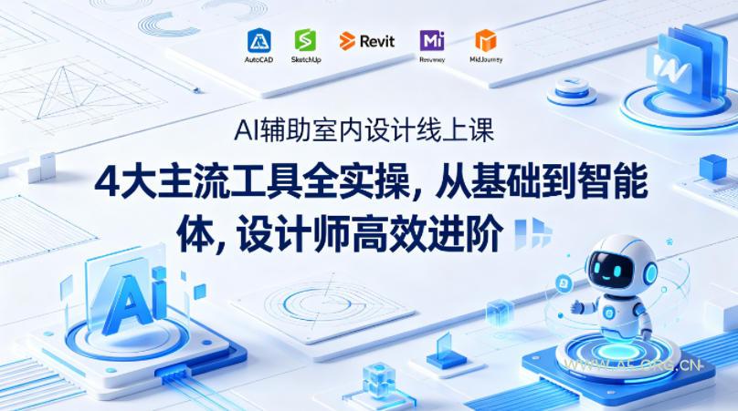 AI辅助室内设计线上课|4大主流工具全实操,从基础到智能体,设计师高效进阶-小红泡