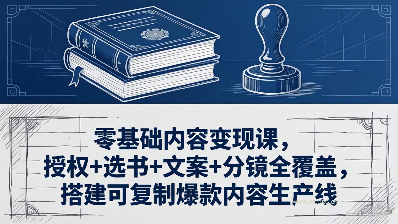 零基础内容变现课，授权+选书+文案+分镜全覆盖，搭建可复制爆款内容生产线-小红泡