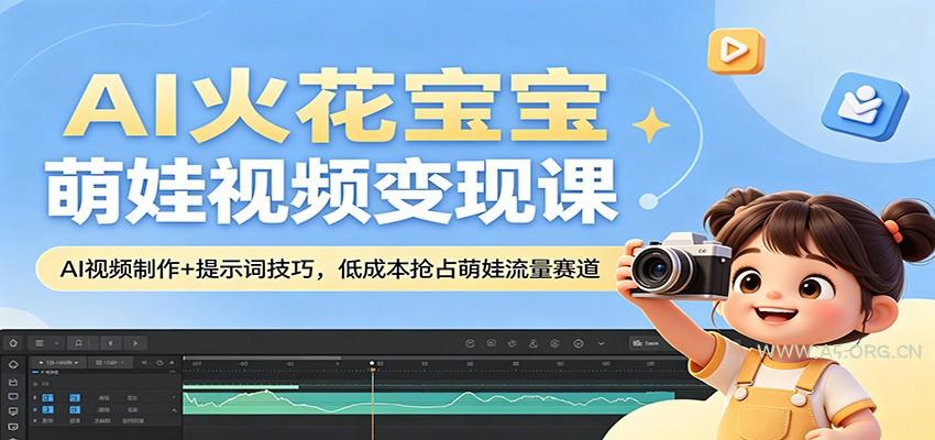 AI火花宝宝萌娃视频变现课:AI视频制作+提示词技巧,低成本抢占萌娃流量赛道-小红泡