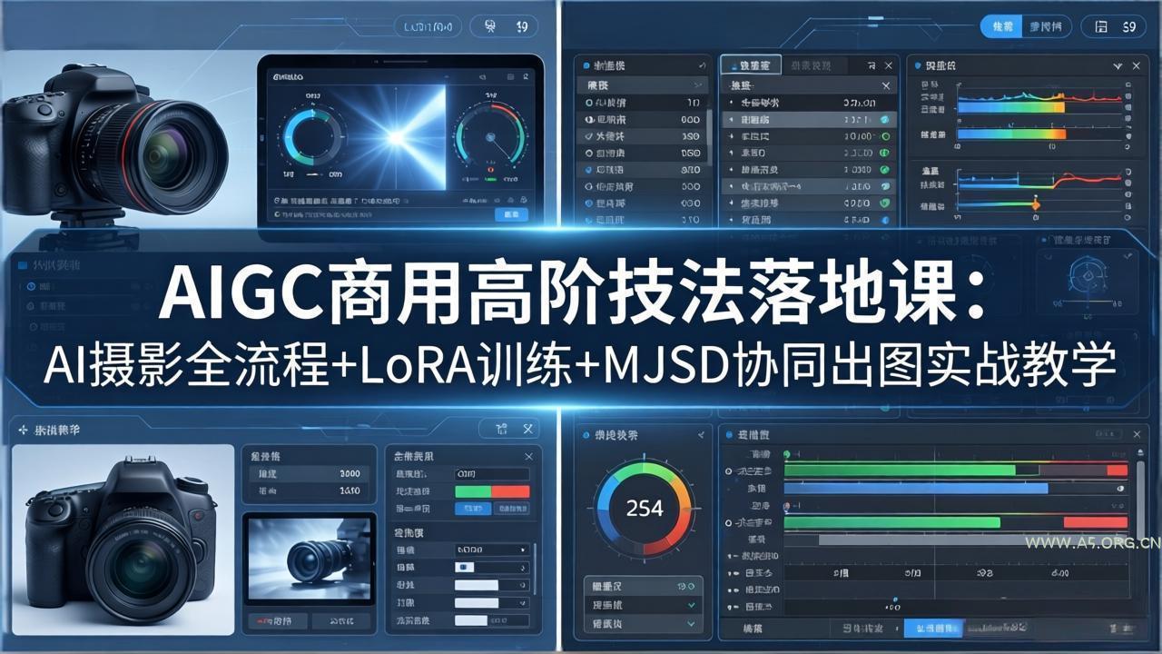 AIGC商用高阶技法落地课：AI摄影全流程+LoRA训练+MJSD协同出图实战教学-小红泡