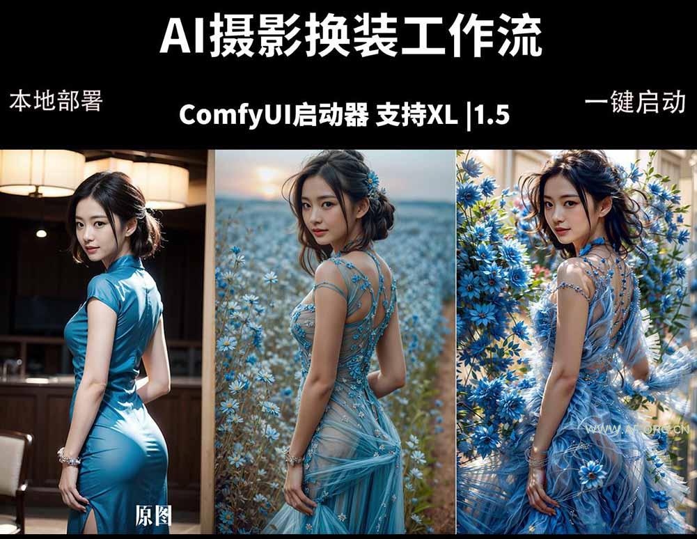ComfyUI人像写真摄影工作流:本地一键部署,换装换场景换脸全搞定,影楼效率翻倍-小红泡