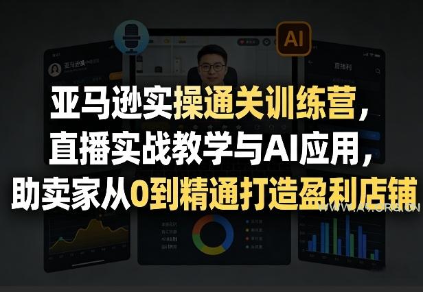 亚马逊实操通关训练营,直播实战教学与AI应用,助卖家从0到精通打造盈利店铺(更新4月29日)-小红泡