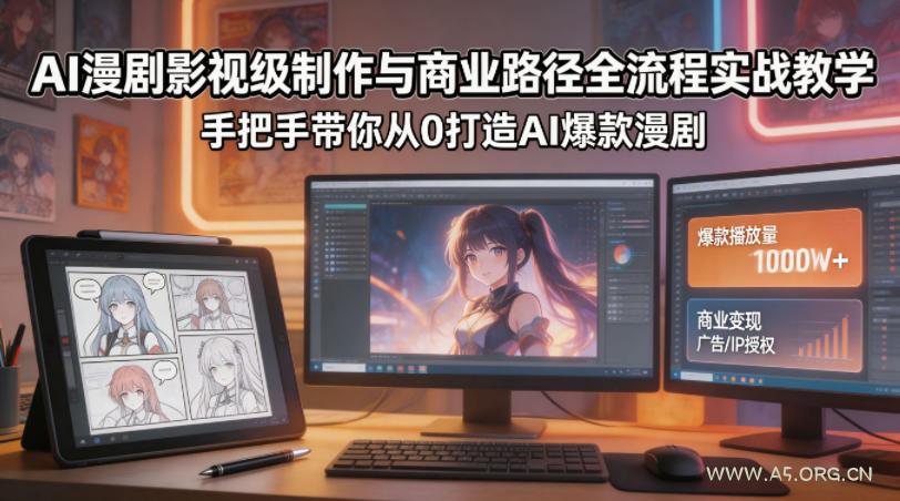 AI漫剧影视级制作与商业路径全流程实战教学，手带你从0打造AI爆款漫剧-小红泡