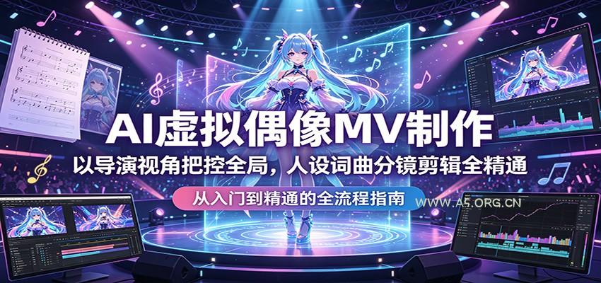 AI虚拟偶像MV制作：以导演视角把控全局，人设词曲分镜剪辑全精通-小红泡