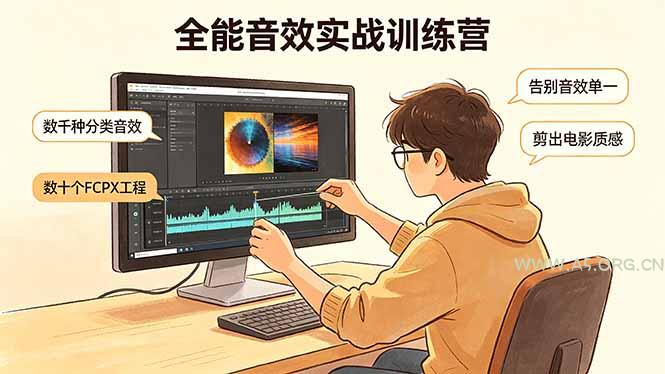 全能音效实战训练营：数千种分类音效+数十个FCPX工程，告别音效单一，剪出电影质感-小红泡