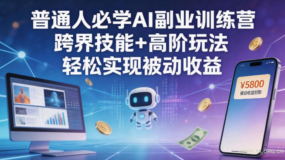 普通人必学AI副业训练营跨界技能+高阶玩法轻松实现被动收益-小红泡