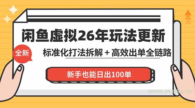 闲鱼虚拟从0到1系统化运营课程:标准化打法拆解 + 高效出单全链路教学,新手也能日出100单-小红泡