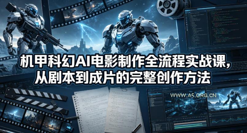 机甲科幻AI电影制作全流程实战课，从剧本到成片的完整创作方法-小红泡