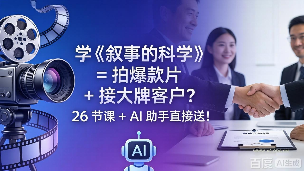 学《叙事的科学》= 拍爆款片 + 接大牌客户？26 节课 + AI 助手直接送！-小红泡