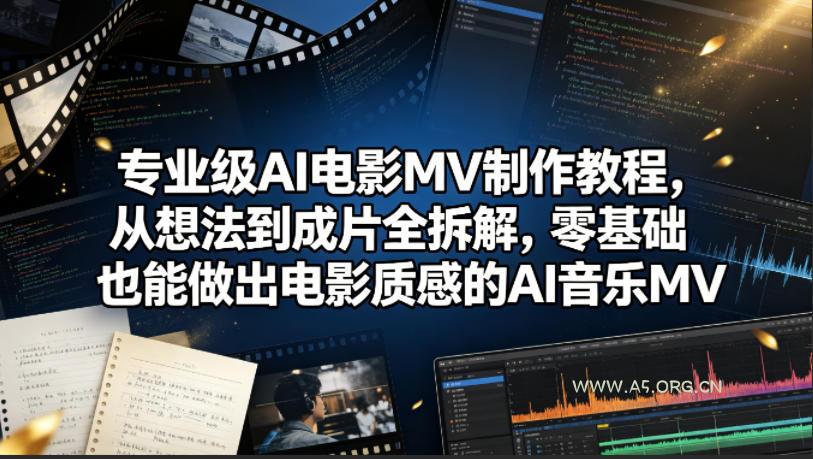 专业级AI电影MV制作教程,从想法到成片全拆解,零基础也能做出电影质感的AI音乐MV-小红泡