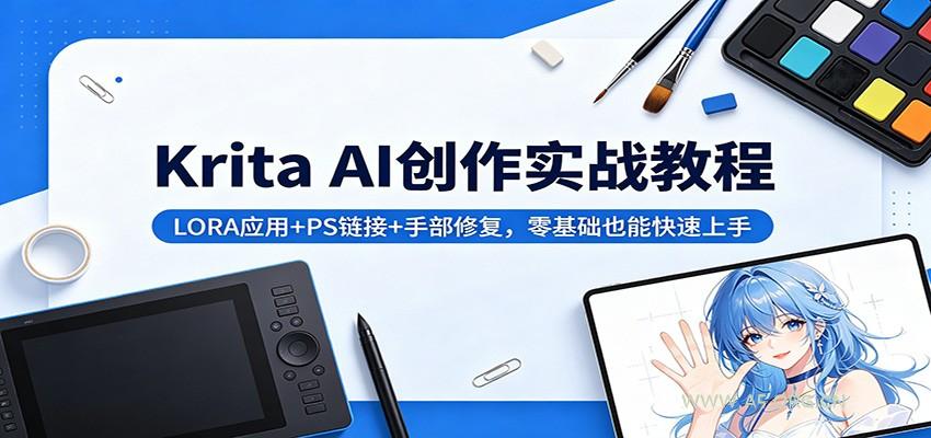 Krita AI创作实战教程:LORA应用+PS链接+手部修复,零基础也能快速上手-小红泡