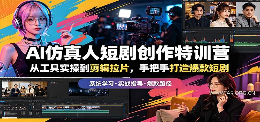 AI仿真人短剧创作特训营：从工具实操到剪辑拉片，手把手打造爆款短剧-小红泡