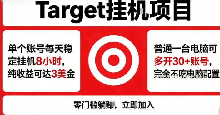 海外平台Target商品浏览曝光,24小时运行无需人工值守,日收益100美刀+电脑可多开【揭秘】-小红泡