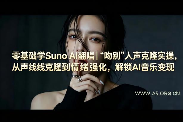 零基础学Suno AI翻唱｜《吻别》人声克隆实操，从声线克隆到情绪强化，解锁AI音乐变现-小红泡