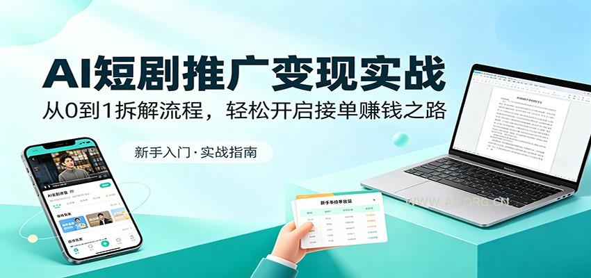 AI短剧推广变现实战:从0到1拆解流程,轻松开启接单赚钱之路-小红泡