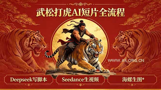 武松打虎AI短片全流程：Deepseek写脚本+Seedance生视频+海螺生图-小红泡