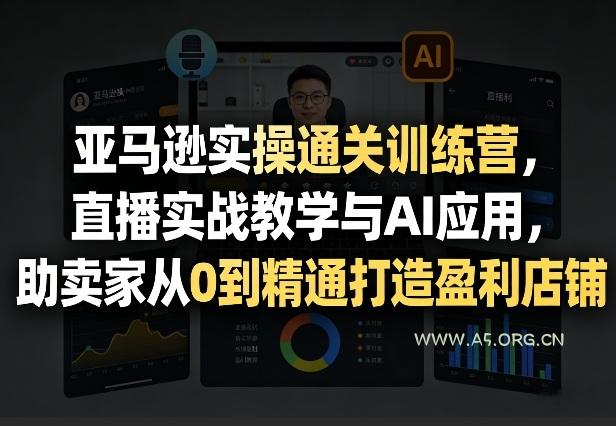 亚马逊实操通关训练营，直播实战教学与AI应用，助卖家从0到精通打造盈利店铺(更新5月8日)-小红泡