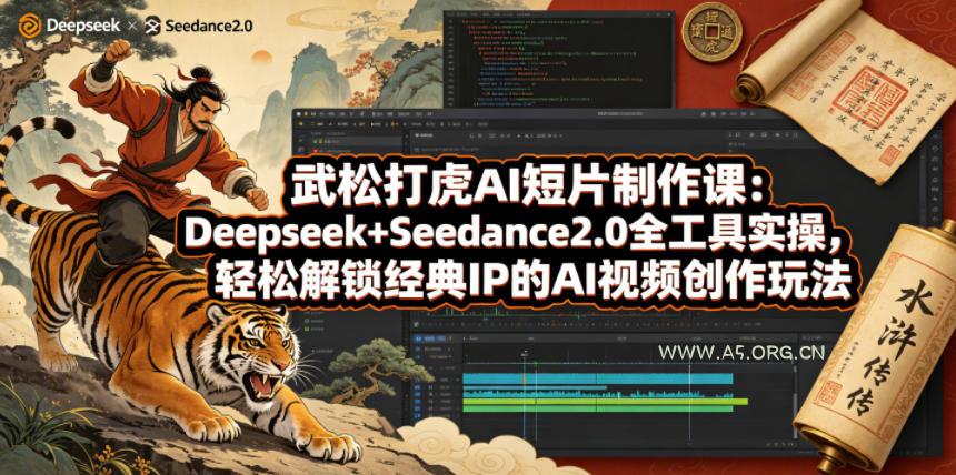 武松打虎AI短片制作课:Deepseek+Seedance2.0全工具实操,轻松解锁经典IP的AI视频创作玩法-小红泡
