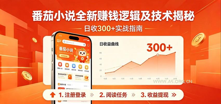 番茄小说全新赚钱逻辑及技术日收300+,小白新书皆可做!无脑赚就行了!-小红泡
