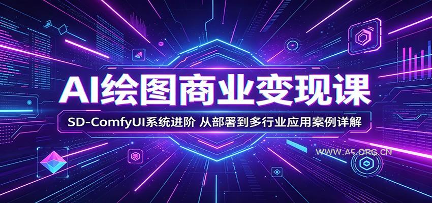 AI绘图商业变现课:SD-ComfyUI系统进阶,从部署到多行业应用案例详解-小红泡