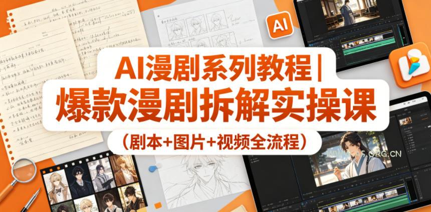 AI漫剧系列教程|爆款漫剧拆解实操课(剧本+图片+视频全流程)-小红泡