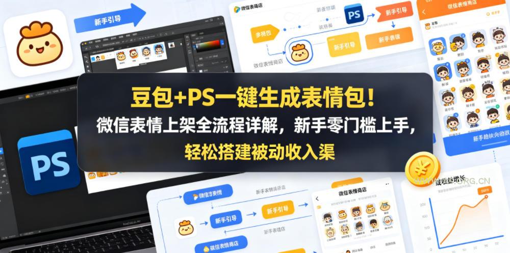 豆包+PS一键生成表情包!微信表情上架全流程详解,新手零门槛上手,轻松搭建被动收入渠道-小红泡