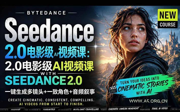 字节跳动的Seedance 2.0 AI电影视频生成制作教程，一键生成多镜头+一致角色+音频叙事-中英字幕-小红泡