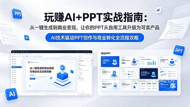 玩赚AI+PPT实战指南-更新5月13:从一键生成到商业变现,让你的PPT从自用工具升级为可卖产品-小红泡