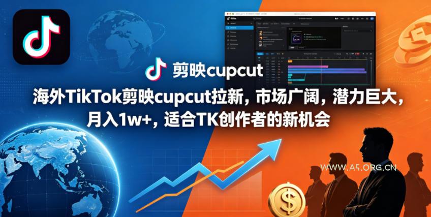 海外TikTok剪映cupcut拉新，市场广阔，潜力巨大，月入1w+，适合TK创作者的新机会-小红泡