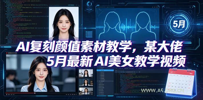 AI复刻颜值素材教学，某大佬5月最新AI美女教学视频，内含4月好物复刻教学-小红泡