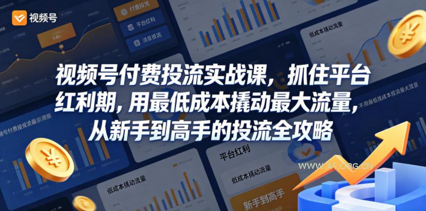 视频号付费投流实战课，抓住平台红利期，用最低成本撬动最大流量，从新手到高手的投流全攻略-小红泡