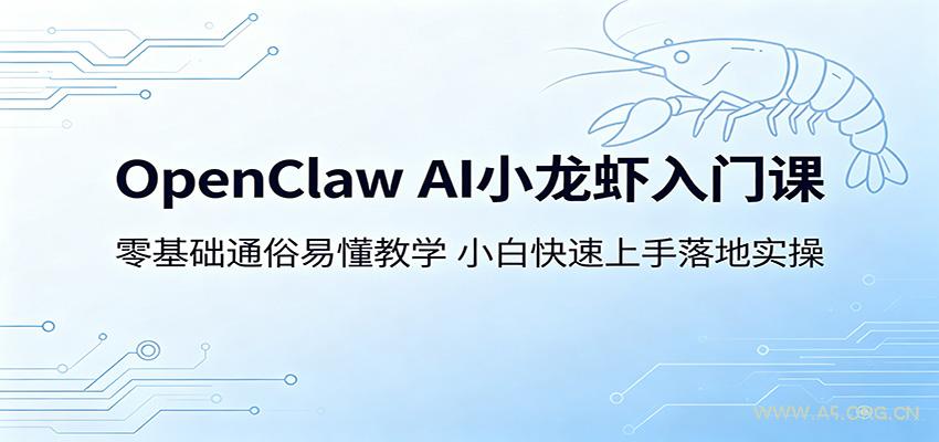 OpenClaw AI小龙虾入门课：零基础通俗易懂教学，小白快速上手落地实操-小红泡