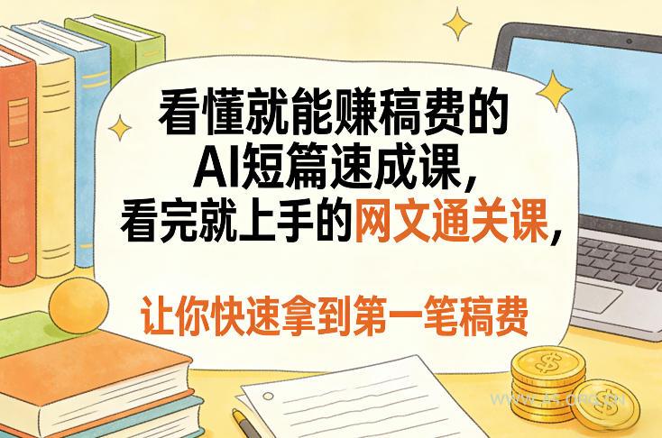 看懂就能賺稿费的AI短篇速成课，看完就上手的网文通关课，让你快速拿到第一笔稿费(更新5月)-小红泡