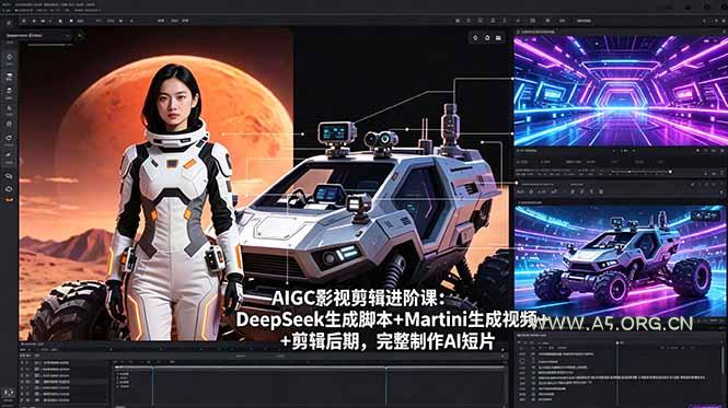 AIGC影视剪辑进阶课:DeepSeek生成脚本+Martini生成视频+剪辑后期,完整制作AI短片-小红泡