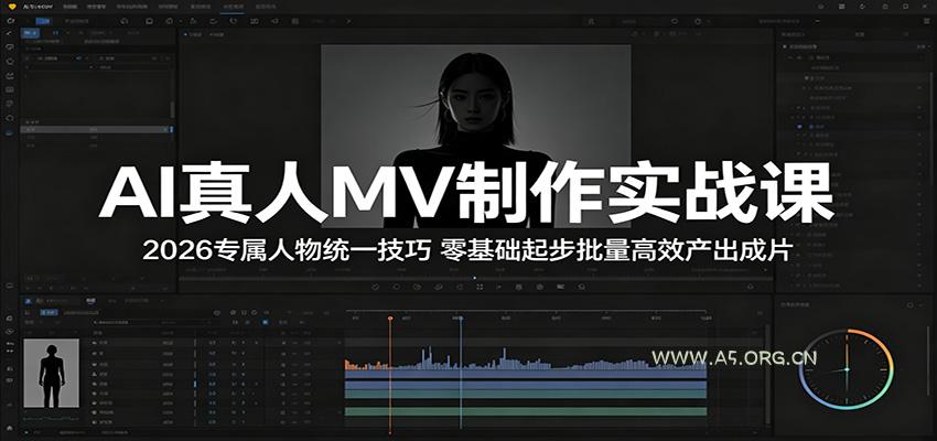 AI真人MV制作实战课：2026专属人物统一技巧，零基础起步批量高效产出成片-小红泡