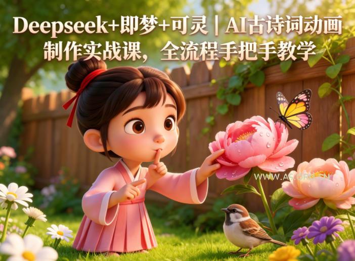 Deepseek+即梦+可灵｜AI古诗词动画制作实战课，全流程手把手教学-小红泡