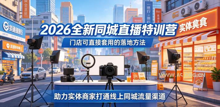 2026全新同城直播特训营，门店可直接套用的落地方法，助力实体商家打通线上同城流量渠道