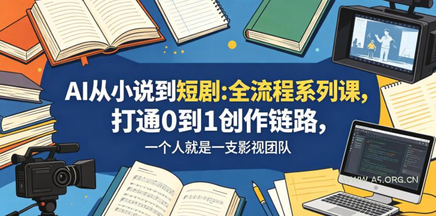 AI从小说到短剧全流程系列课,打通0到1创作链路,一个人就是一支影视团队